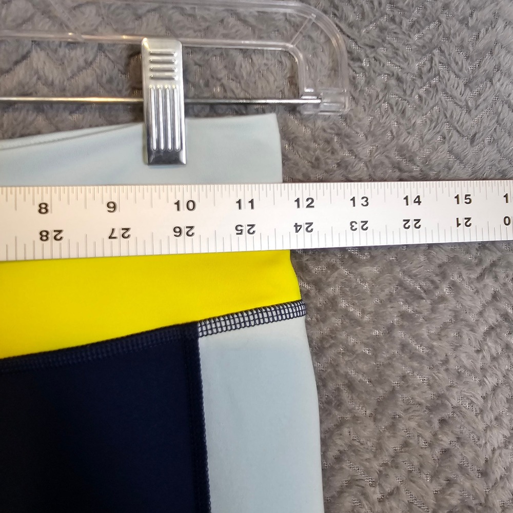 Nike Dri-FIT Womens Colorblock Leggings‎ Navy Blue Yellow Athletic Tights Small - Picture 2 of 11